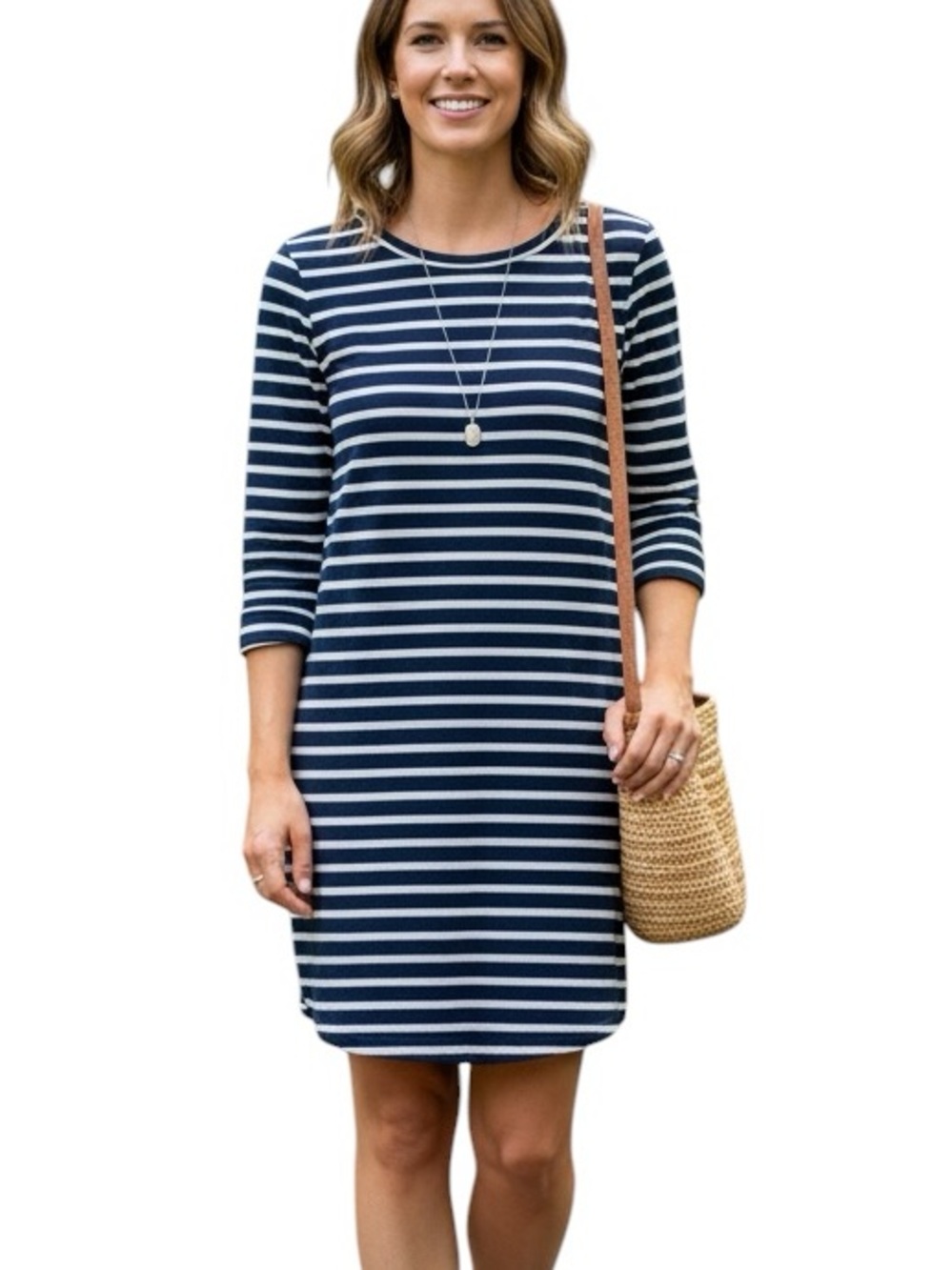 Lucky Brand Navy and White Striped Summer Dress size S